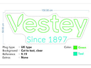 Custom Neon - Vestey - 150cm x 56cm - Green and Light Green -  Delivery and Remote