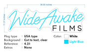 Custom Neon - Wide Awake Films - Light blue White - 36x11inch - dimmer and delivery
