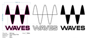 Custom Neon  -  WAVES -  White neon and Black UV- Size: 20inch  - indoor Sign (2yrs Warranty)