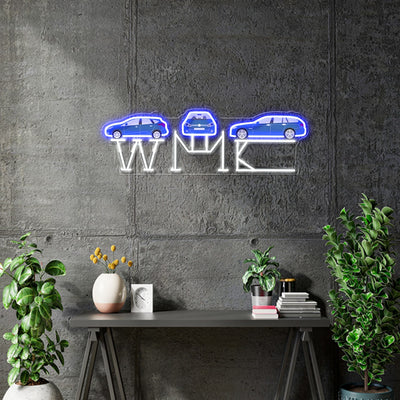 Custom Neon - 2 units x WCM Neon Sign - Size: 70cm x 22cm -  White and Blue Neon  - INDOOR  - Remote dimmer and Delivery (2 years Warranty)