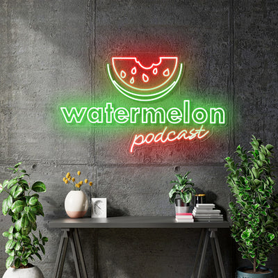 Custom Neon for Hugo  - Watermelon Podcast  - 30*18inch   dimmer and delivery