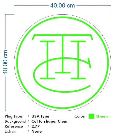 Custom Neon Logo for Emmanuel -  Green- 16*16" dimmer and delivery