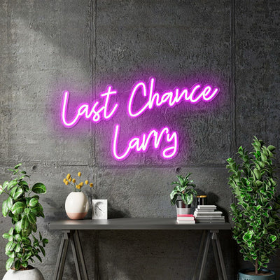 Custom Neon Logo for Dan - Last Chance Larry - hot pink - Clear backing - Dimmer and control