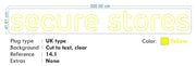Custom Neon - Secure Stores  -  300cm x41cm - Double Stroke - Yellow Neon - dimmer and delivery