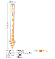 Custom Neon for Nathaniel - BRICK PIZZA (Outdoor) - Orange -  Size: 100*15cm - dimmer and delivery