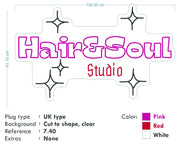 Custom Neon for Jodie - Hair and Soul Studio -  100x61cm Pink Red and White- Remote dimmer and Delivery