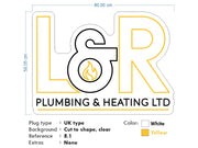 Custom Neon for Jorden - L&R plumbing and heating - White Yellow and orange- 80x58cm - Remote dimmer and Delivery