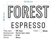 Custom Neon for Blane - FOREST ESPRESSO - White - 50x29cm - Remote dimmer and Delivery