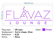 Custom Neon for Ayesha - FLAVAZ LOUNGE - 100x43cm -Purple and Pink - Remote dimmer and Delivery