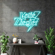 Custom Neon Katie Ziegler - Torquoise 20x15inches  - Free Delivery and Remote+ Battery