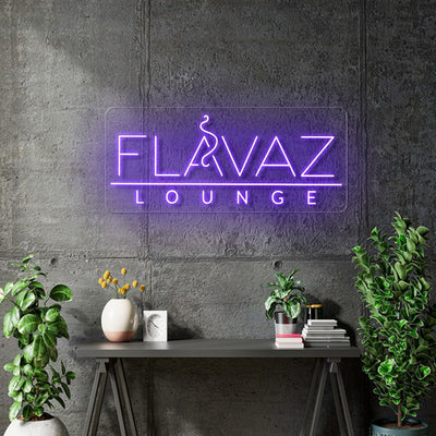 Custom Neon for Ayesha - FLAVAZ LOUNGE - 100x43cm -Purple and Pink - Remote dimmer and Delivery