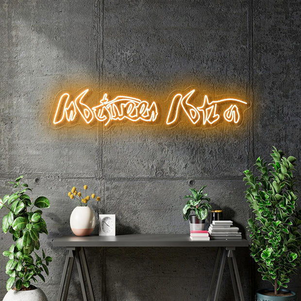 Custom Neon - in between Ibiza  - 150x39cm - Orange colour  - Remote dimmer and Delivery