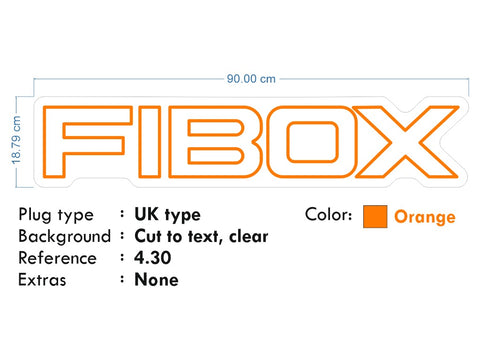 Custom Neon - Fibox - 90x18cm - Orange - Remote dimmer and Delivery