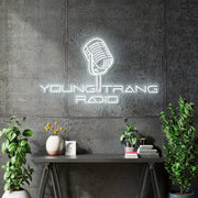 Custom Neon - Young Trang Radio Logo -  3ft x 1.65ft - White Neon -  Delivery and Remote + FREE BATTERY