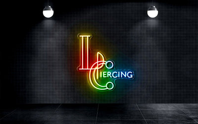 Custom Neon - LC Piercing - Be Unique, Get Pierced - Both RGB Multicolour - Remote dimmer and Delivery