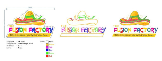 Custom Neon - The Fusion Factory Logo-  Size 36x21 inches dimmer and delivery