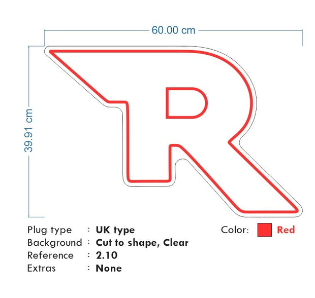 Custom Neon for Matthew- R - 60x39cm - Remote dimmer and Delivery