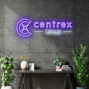 Custom Neon Logo - Centrex Services - 150x50cm- purple and white | Indoor - Clear backing - Dimmer and control