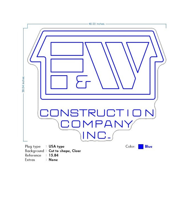 Custom Neon for Gage - F & W -  4ft or 3ft option - Blue -  Delivery and Remote + FREE BATTERY