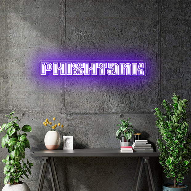Custom Neon - Phishtank -  40inch - Purple and white print -  Delivery and Remote + FREE BATTERY