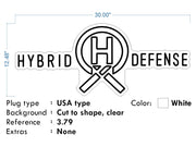 Custom Neon for Nicole - Hybrid Defense logo - Blue - 30 x12 inch - dimmer and delivery