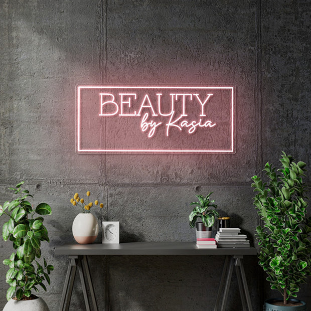 Custom Neon - Beauty By Kasia - 20x8inch  -Rose Pink -  Remote dimmer and Delivery