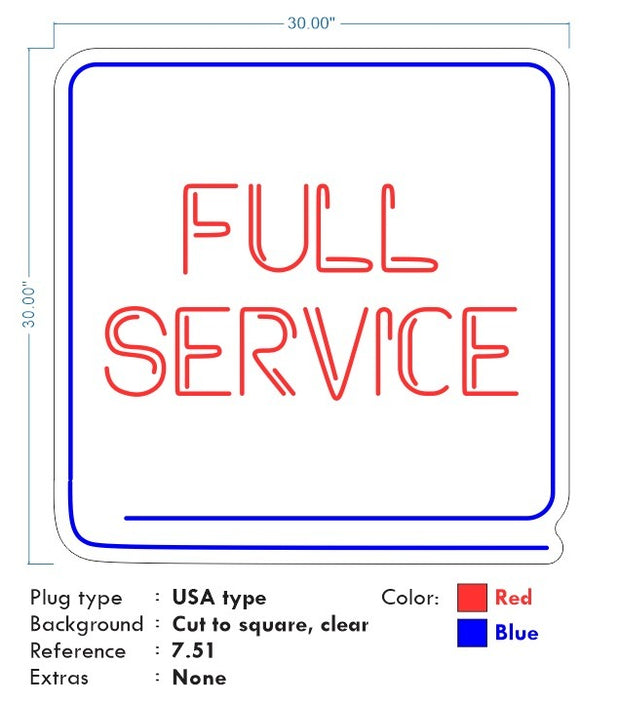 Custom Neon - Full Service - 30x30inch- Blue and Red neon -  Remote dimmer and Delivery (Copy)