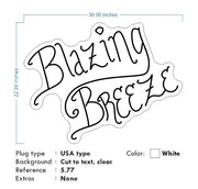 Custom Neon - BLAZING BREEZE - White - 30x22inch - dimmer and delivery