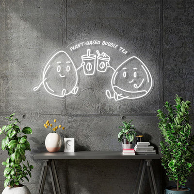 Custom Neon -Plant Based Bubble Tea -85 x45 cm - Cool White - indoor - Remote dimmer and Delivery