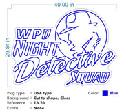 Custom Neon - Night Detective Squad - Blue -  40 x 29inch  - Free Delivery