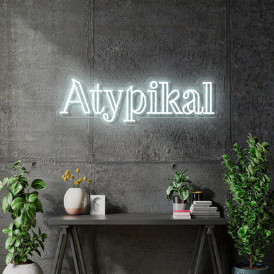 Custom Neon - ATYPKAL - White - 24x7inch - dimmer and delivery