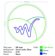Custom Neon for wwmeats - Green - Light Green and Blue - 75cm - indoor Signs