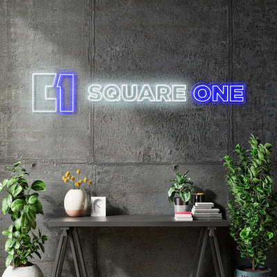 Custom Neon - Square One Padel - 1000cm x 199cm - White and Blue-  Delivery incl.