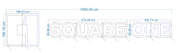 Custom Neon - Square One Padel - 1000cm x 199cm - White and Blue-  Delivery incl.