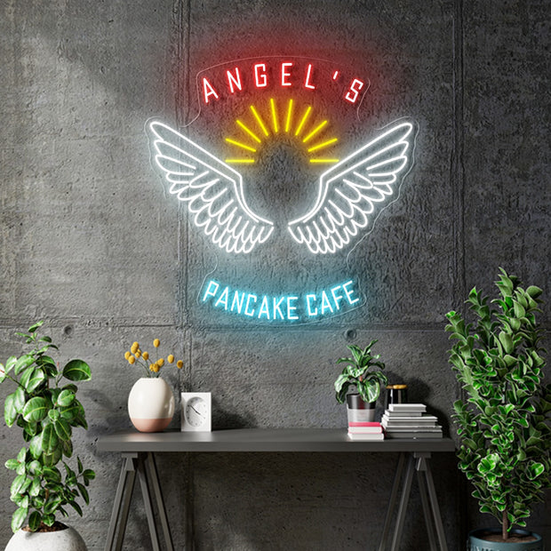 Custom Neon - Angel's Pancake Cafe - 40x35inch - dimmer and delivery