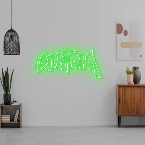 Custom Neon - WTM  - GREEN - 100x46cm - indoor Signs