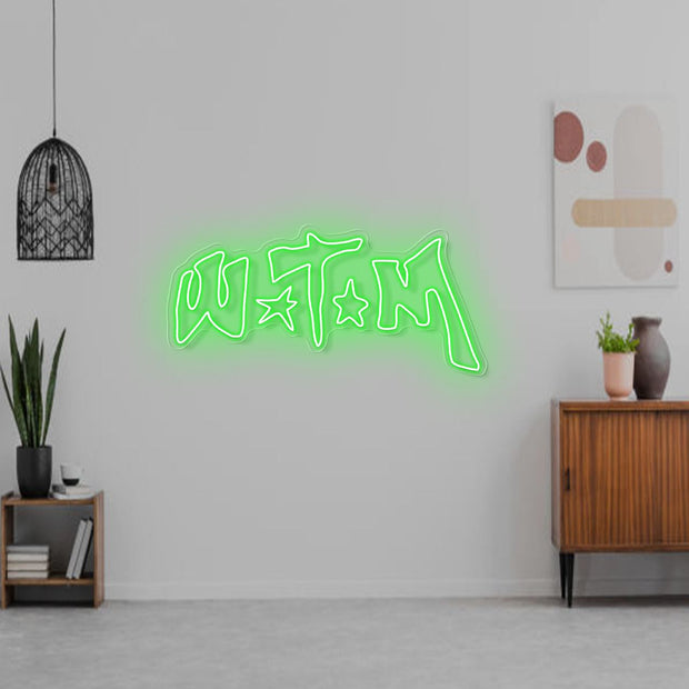 Custom Neon - WTM  - GREEN - 100x46cm - indoor Signs