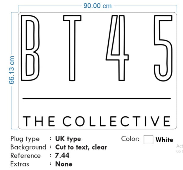 Custom Neon - BT80 and BT45 Collective - White and Gold - 90x66cm and 90x68cm  - dimmer and delivery