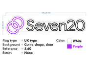 Custom Neon - Seven20 - White and Purple - 100x23cm - indoor Sign