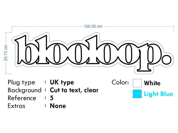Custom Neon - Blooloop- 100x25cm 1pc UK -  1pc USA  - Delivery and Dimmer included