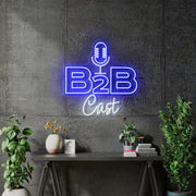 Custom Neon - B2B Cast - White and Blue - 60x58cm - indoor Signs