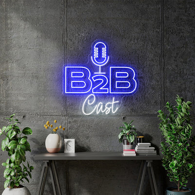Custom Neon - B2B Cast - White and Blue - 60x58cm - indoor Signs