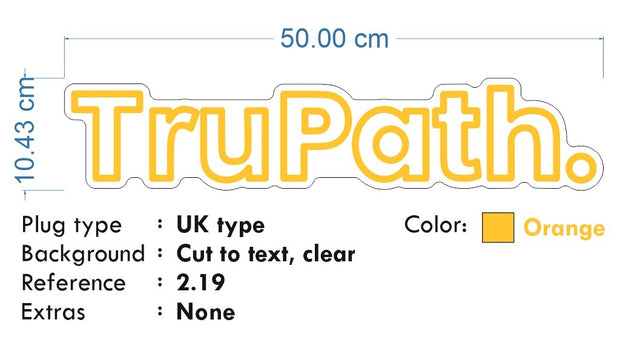 Custom Neon - Trupath -  Orange - 50x10cm  - indoor Signs