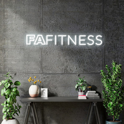 Custom Neon - FAFitness -  20 x 3inch - White -  Delivery and Remote