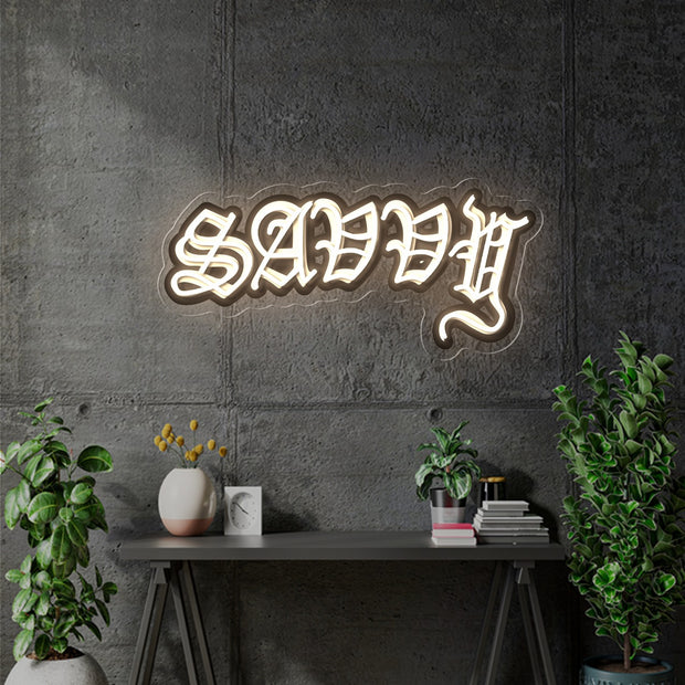 Custom Neon - Savvy -  20 x 9.45 inch - Warm White -  Delivery and Remote