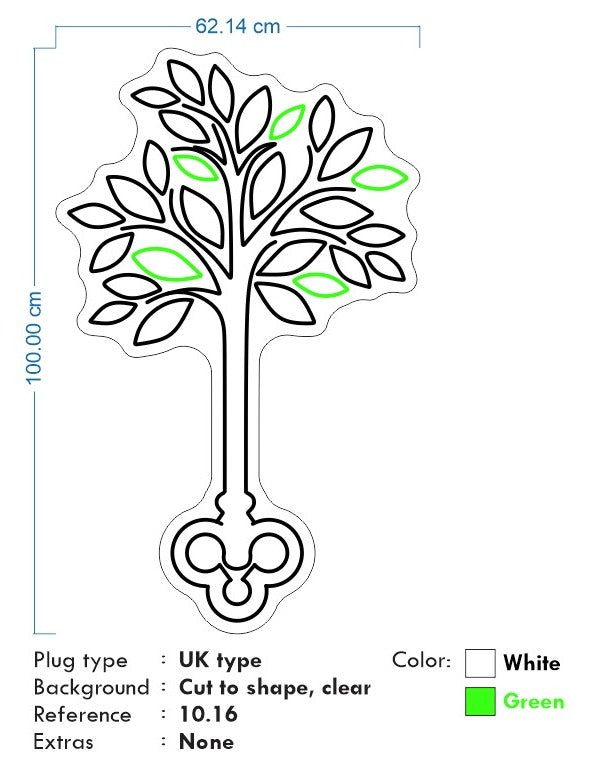 Custom Neon - Tree for Marcus - 100cm x 62cm - Delivery and Dimmer included.