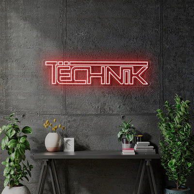 Custom Neon Technik - cut to shape - 130 x 32cm - Red - dimmer and delivery