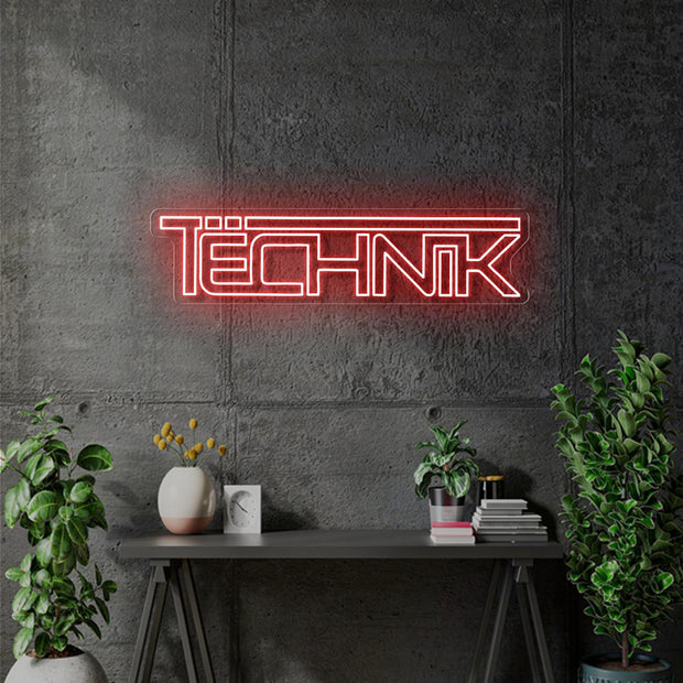 Custom Neon Technik - cut to shape - 130 x 32cm - Red - dimmer and delivery