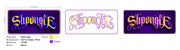 Custom Neon - SHPANGLE - 36 x 17 inch  - Purple and Yellow  -  Delivery and Remote