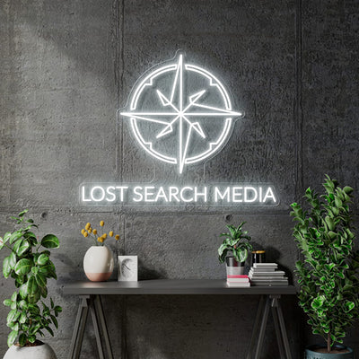 Custom Neon - Lost Search Media - 28 x 21 inch  - White  -  Delivery and Remote
